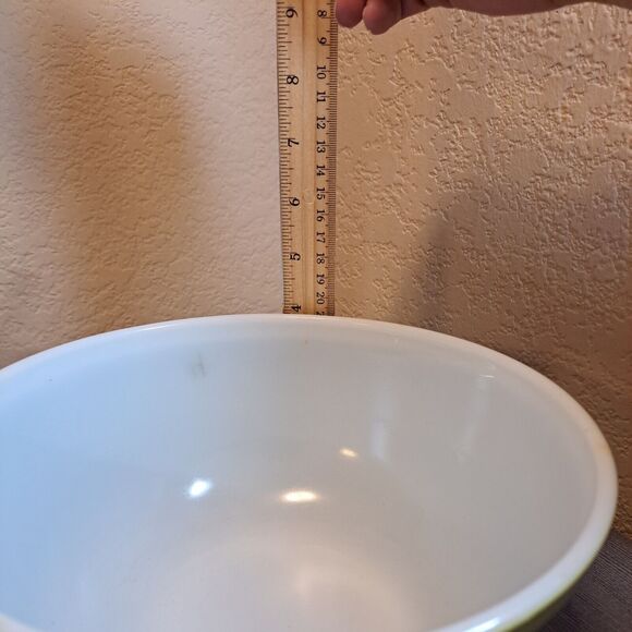 Vintage 60s Pyrex 2 1/2 Qt Bowl Verde Avocado Green 403 Glass Mixing Serving - Picture 10 of 11